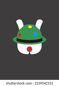 Porträt von Kaninchen, mit etwas wie Clown, coolem Stil