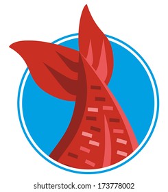 portrait of a red fish tail
