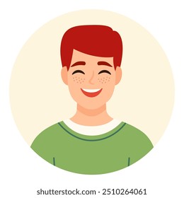 Portrait of a red-haired man. Male avatars. Vector illustration in a flat style.