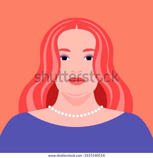 Portrait Redhaired Woman Avatar Social Network Stock Vector Royalty