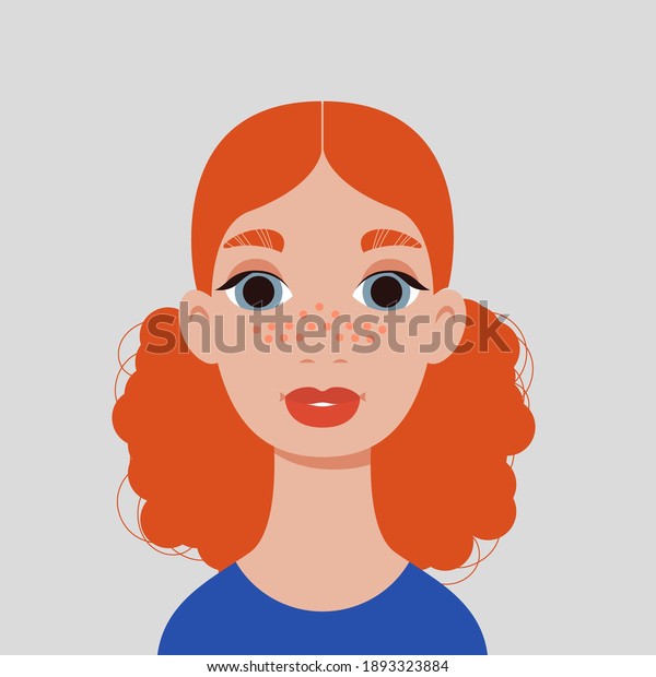 Portrait Redhaired Woman Female Avatar Stock Vector Royalty Free