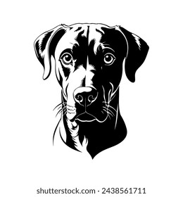 Portrait of a Rhodesian Ridgeback Dog Vector isolated on white background, Dog Silhouettes. svg