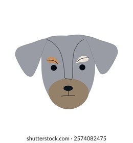  Portrait of sad Dog vector ,Puppy avatar, Cute Cartoon dog face.illustration on white background