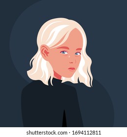 Sad girl. Woman crying. Vector art of depressed person. Hand drawn