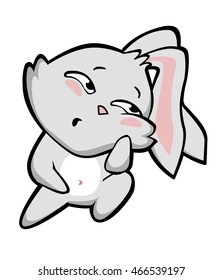 Portrait of a sad rabbit sticker emotions