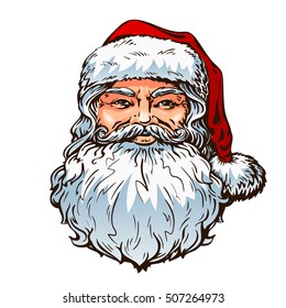 Portrait Santa Claus. Christmas vector illustration