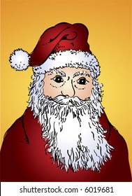 Portrait of Santa Claus on a yellow background