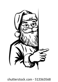 Portrait Santa Claus vector illustration on white