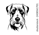 Portrait of a Sealyham Terrier Dog Vector isolated on white background, Dog Silhouettes.