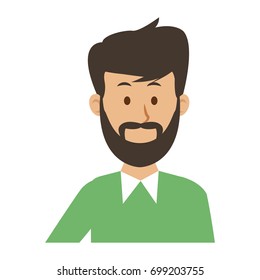 portrait of a senior man character on white background