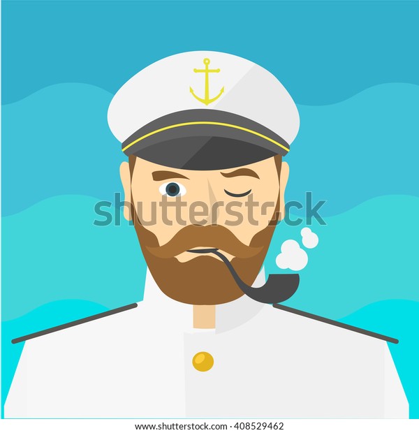 Portrait Ships Captain Dont Worry Flat Stock Vector (Royalty Free ...