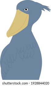 Portrait des Schoebill auch als Waldorfstorch bekannt. Vektorgrafik einzeln auf weißem Hintergrund.