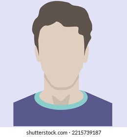 Portrait. Silhouette. Avatar. Icon. Flat illustration of a man's head. A man's head.