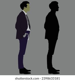 portrait and silhouette of a man 
