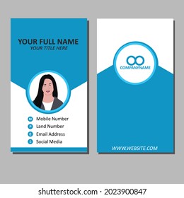 Portrait simple, clean. modern and professional business card design