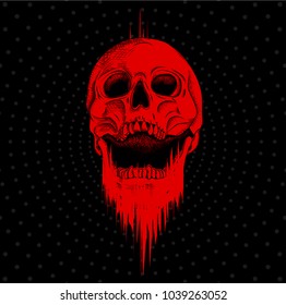 Portrait of a skull. Can be used for printing on T-shirts, flyers, etc. Vector illustration