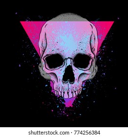 Portrait of a skull. Can be used for printing on T-shirts, flyers, etc. Vector illustration