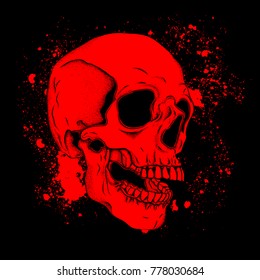 Portrait of a skull. Can be used for printing on T-shirts, flyers, etc. Vector illustration