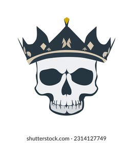Portrait of skull wearing a crown vector illustration