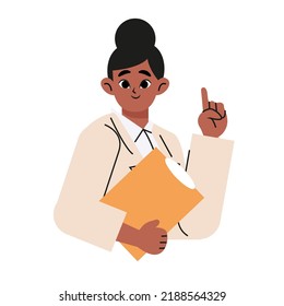 Portrait of smiling beatiful woman with  showing thumbs up isolated. Flat drawn style vector design illustration