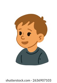 portrait of smiling boy,  calm child with gentle expression
