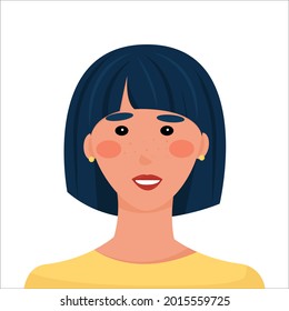 横顔 笑 女性 のイラスト素材 画像 ベクター画像 Shutterstock