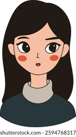 Portrait of Smiling Girl Illustration