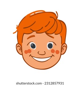 Portrait of smiling little boy vector illustration