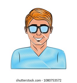portrait smiling man cartoon character