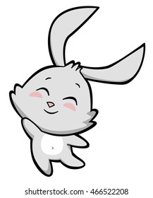 Portrait of a smiling rabbit emotions sticker