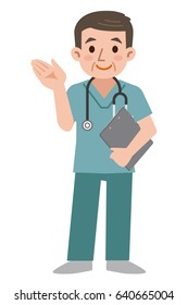 Portrait of a smiling senior doctor standing