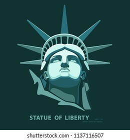 Portrait Statue Liberty Usa Poster 2018blue Stock Vector (Royalty Free ...