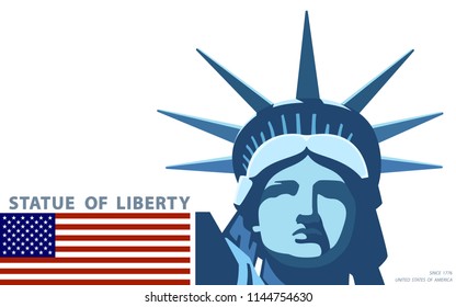 Portrait Statue Liberty Usa Poster Flag Stock Vector (Royalty Free ...