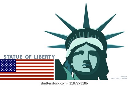 Portrait Statue Liberty Usa Poster Flag Stock Vector (Royalty Free ...