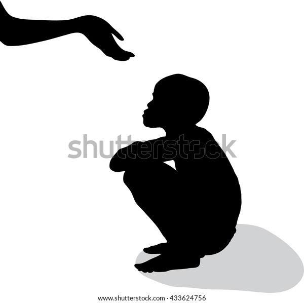 Portrait Stressful Boy Sitting On Floor Stock Vector (Royalty Free ...