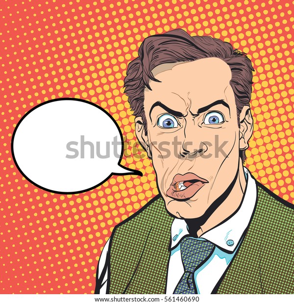 Portrait Surprised Man Surprised Businessman Surprised Stock Vector ...