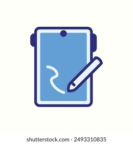 icono de la tableta del retrato, gadget aislado del tema del icono azul