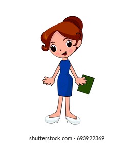 Portrait of a teacher with copybook or folder