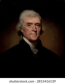 Portrait of Thomas Jefferson - vector illustrator