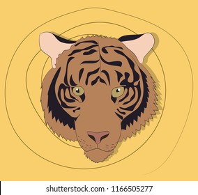 portrait of a tiger on a background, vector