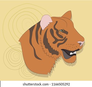 portrait of a tiger on a background, vector
