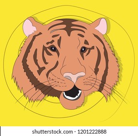 portrait of a tiger on a background, vector