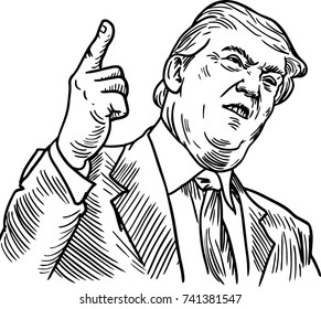 portrait of Trump illustration vector