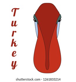 Portrait Turkey Head Color Illustration Flat Stock Vector (Royalty Free ...