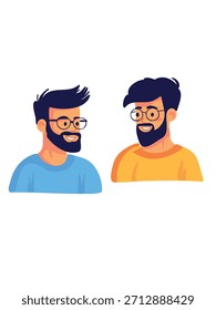 Retrato de dos hombres sonrientes felices