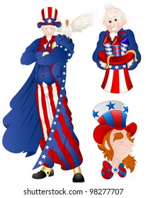 Portrait of Uncle Sam Vector Illustration