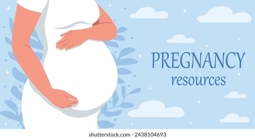 Portrait of an unrecognizable woman carefully holding her belly.
