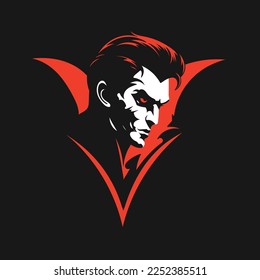 The portrait of a vampire. The man portrait. 