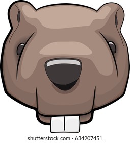 Portrait of a vector animal. Beaver head in flat style