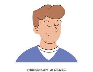 Portrait vector flat cartoon isolated illustration of a smiling medical professional, showcasing a calm and approachable demeanor. Funny male doctor.